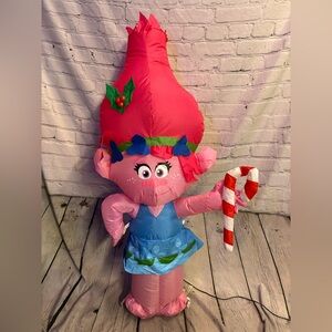 Trolls Poppy LED 3.5' Airblown Inflatable Dreamworks Candy Cane Christmas Gemmy‎
